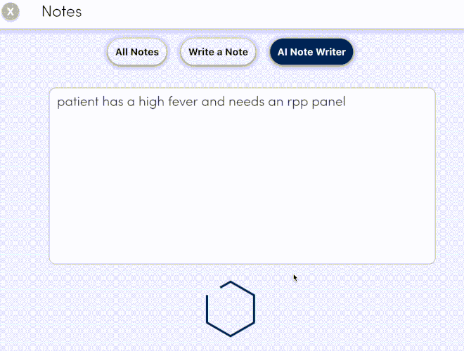 AI Scribe generating a clinical note draft in EMRDesk